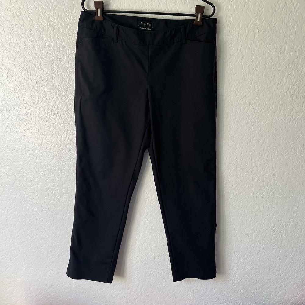 White House Black Market Size 12 Pants Perfect Form Slim Ankle Black